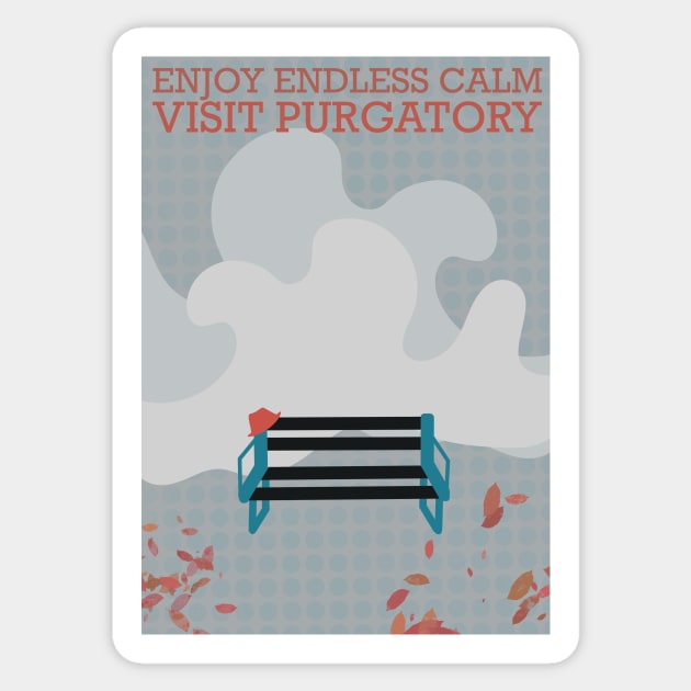 Purgatory Travel Poster Sticker by thelittleforest